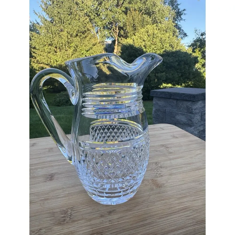 Vintage Waterford Crystal Martini Pitcher With Ice Lip Made in Ireland 7-1/4” H